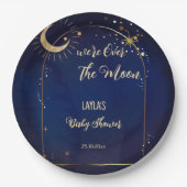 Auf dem Mond gedruckte Himmelssäulendusche Pappteller (Vorderseite)