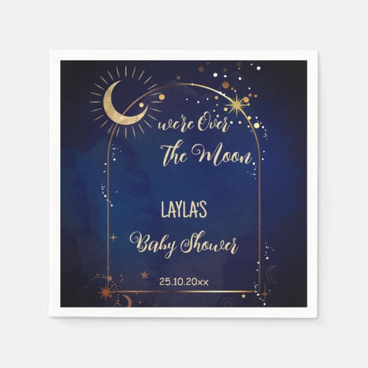 Auf dem Mond gedruckte Himmelssäulendusche Serviette (Vorderseite)
