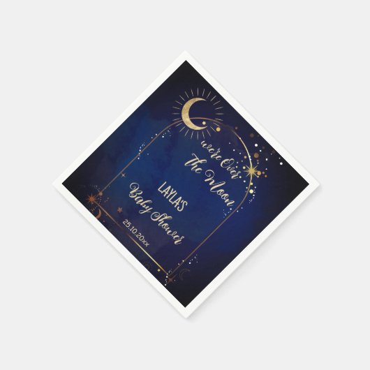 Auf dem Mond gedruckte Himmelssäulendusche Serviette (Ecke)