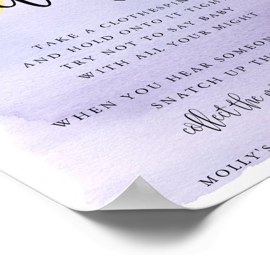 Auf dem Mond, Lila nicht Baby Game sagen Poster (Ecke)