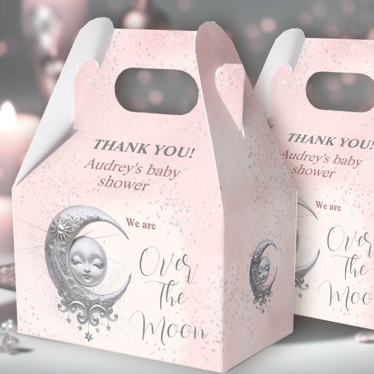 Auf dem Mond Pink Girl Dusche Gefallen Box Geschenkschachtel