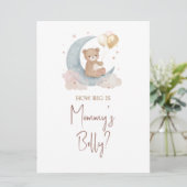 Auf dem Mond raten Sie, wie groß die Mama-Bauchkar Einladung (Stehend Vorderseite)