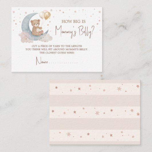 Auf dem Mond raten Sie, wie groß die Mama-Bauchkar Mitteilungskarte (Vorne/Hinten)