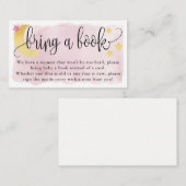 Auf dem Mond, rosa Babydusche buchen Begleitkarte (Vorne/Hinten)