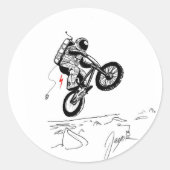 auf dem Mond Runder Aufkleber (Vorderseite)