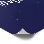 Auf dem Mond und hinten Babydusche Willkommenspend Poster (Ecke)