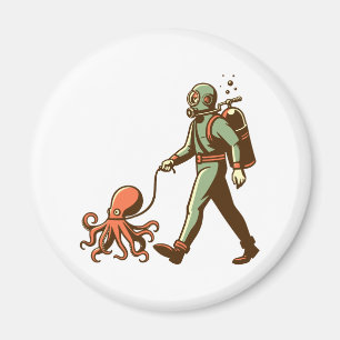 Auf dem Oktopus laufen Magnet
