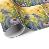 auf dem Picketzaun gehaltene Sparrow Geschenkpapier (Rolleneckpunkt)