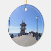 Auf dem Pier, Huntington Beach, Kalifornien Keramik Ornament (Links)