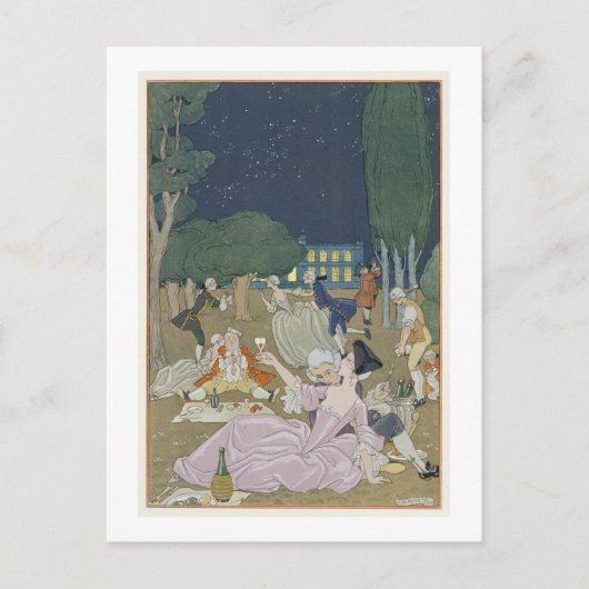 Auf dem Rasen, Abbildung für "Fetes Galantes" von Postkarte (Vorderseite)