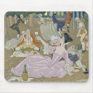 Auf dem Rasen Illustration für "Partys Galantes" Mousepad
