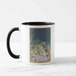 Auf dem Rasen Illustration für "Partys Galantes" Tasse
