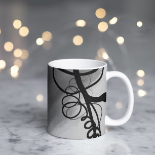 Auf dem Raster: Abstract Grau, Schwarz & Weiß Kaffeetasse