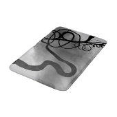 Auf dem Raster: Abstrakt grau, schwarz und weiß Badematte (Schrägansicht)