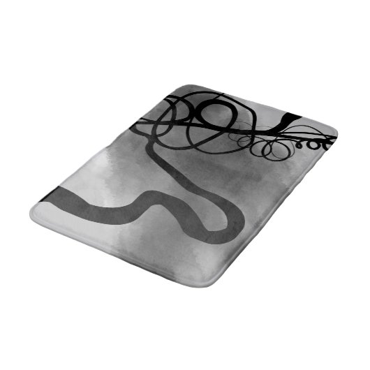 Auf dem Raster: Abstrakt grau, schwarz und weiß Badematte (Schrägansicht)