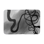 Auf dem Raster: Abstrakt grau, schwarz und weiß Badematte (Vorderseite)