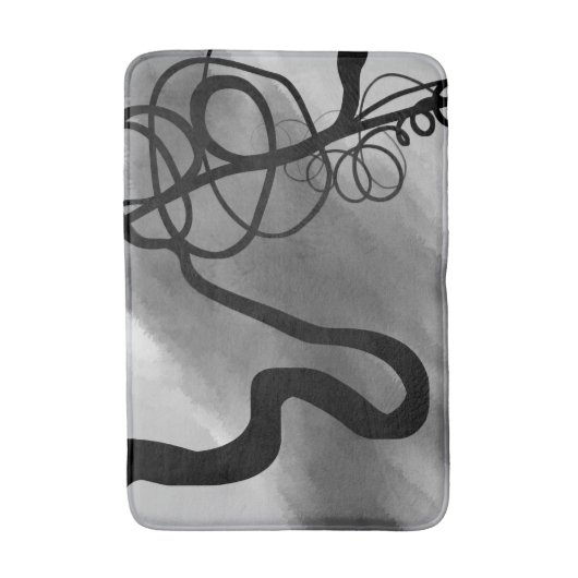 Auf dem Raster: Abstrakt grau, schwarz und weiß Badematte (Vorderseite Vertikal)