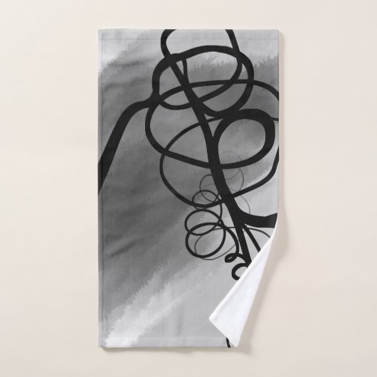 Auf dem Raster: Abstrakt grau, schwarz und weiß Badhandtuch Set (Handtuch)