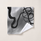 Auf dem Raster: Abstrakt grau, schwarz und weiß Badhandtuch Set (Waschlappen)