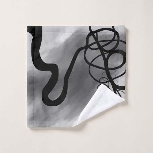 Auf dem Raster: Abstrakt grau, schwarz und weiß Badhandtuch Set (Waschlappen)