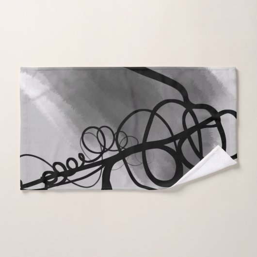 Auf dem Raster: Abstrakt grau, schwarz und weiß Badhandtuch Set (Handtuch)