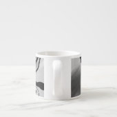 Auf dem Raster: Abstrakt grau, schwarz und weiß Espressotasse (Rückseite)