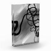 Auf dem Raster: Abstrakt grau, schwarz und weiß Fotoblock (Links)