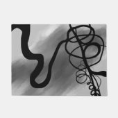 Auf dem Raster: Abstrakt grau, schwarz und weiß Fußmatte (Vorderseite)