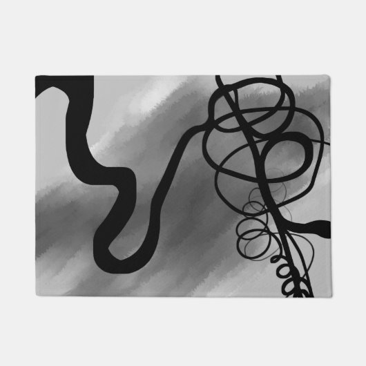 Auf dem Raster: Abstrakt grau, schwarz und weiß Fußmatte (Vorderseite)