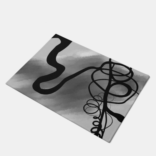 Auf dem Raster: Abstrakt grau, schwarz und weiß Fußmatte (Schrägansicht)