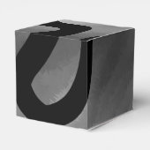 Auf dem Raster: Abstrakt grau, schwarz und weiß Geschenkschachtel (Rückseite)