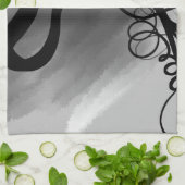 Auf dem Raster: Abstrakt grau, schwarz und weiß Geschirrtuch (Gefaltet)