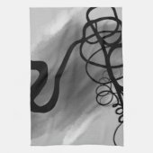 Auf dem Raster: Abstrakt grau, schwarz und weiß Geschirrtuch (Vertikal)