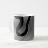 Auf dem Raster: Abstrakt grau, schwarz und weiß Kaffeetasse (Vorderseite Links)