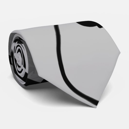 Auf dem Raster: Abstrakt grau, schwarz und weiß Krawatte (Gerollt)