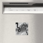Auf dem Raster: Abstrakt grau, schwarz und weiß Magnet (In Situ (Geschirrspüler))