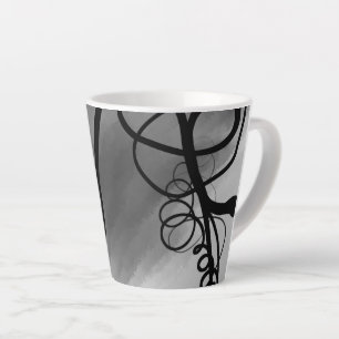 Auf dem Raster: Abstrakt grau, schwarz und weiß Milchtasse