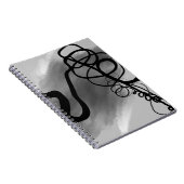 Auf dem Raster: Abstrakt grau, schwarz und weiß Notizblock (Rechte Seite)