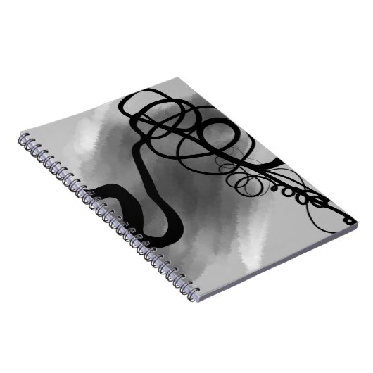 Auf dem Raster: Abstrakt grau, schwarz und weiß Notizblock (Rechte Seite)