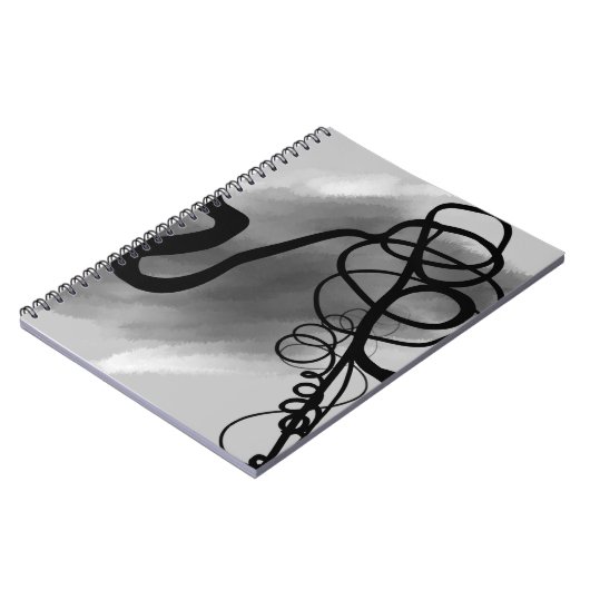 Auf dem Raster: Abstrakt grau, schwarz und weiß Notizblock (Linke Seite)