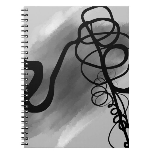 Auf dem Raster: Abstrakt grau, schwarz und weiß Notizblock (Vorderseite)