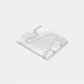 Auf dem Raster: Abstrakt grau, schwarz und weiß Post-it Klebezettel (angewinkelt)