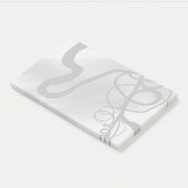 Auf dem Raster: Abstrakt grau, schwarz und weiß Post-it Klebezettel (angewinkelt)