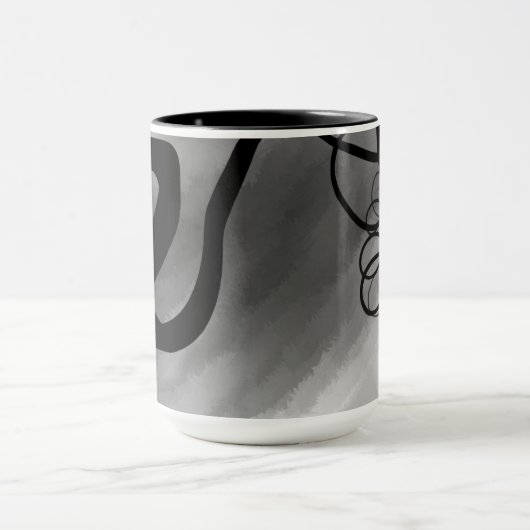 Auf dem Raster: Abstrakt grau, schwarz und weiß Tasse (Zentrum)