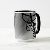 Auf dem Raster: Abstrakt grau, schwarz und weiß Tasse (VorderseiteRechts)