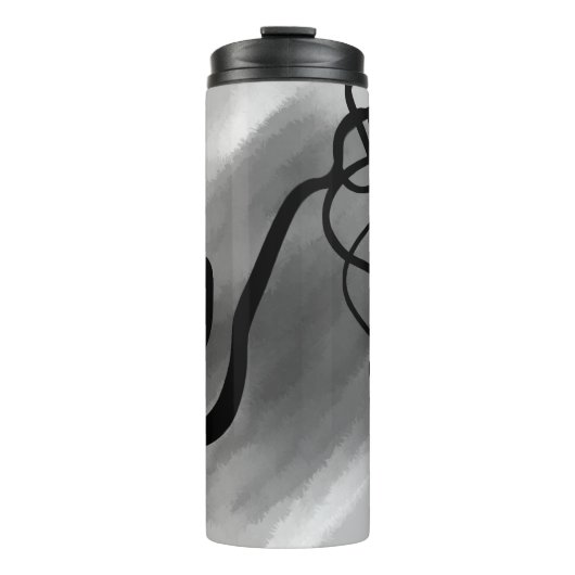 Auf dem Raster: Abstrakt grau, schwarz und weiß Thermosbecher (Vorderseite)