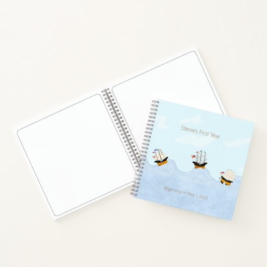 Auf dem Rolling Sea Custom Kids & Baby Diary Notizblock (Innenseite)