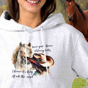 Auf dem Rücken anpassen Pferdeliebhaber Cowgirl Hoodie
