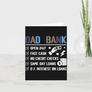 Auf dem Rücken Dad Bank geöffnet 24 7 Schnell Geld Karte