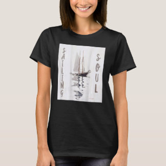 Auf dem Rücken Segelboot Soul Sailboat Reflections T-Shirt